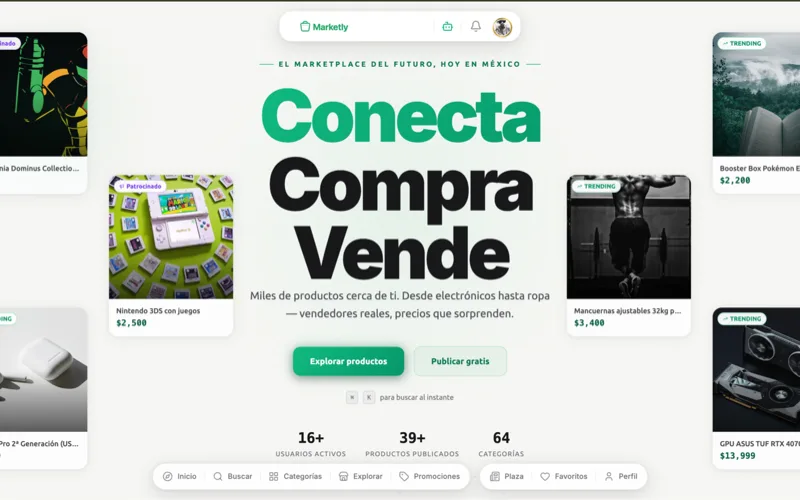 Captura de Marketly